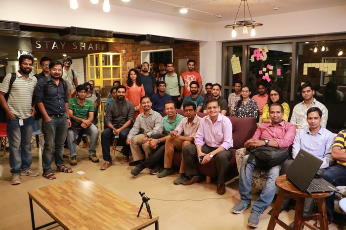Group picture after the panel discussion on career paths and career transitions in Product Management at UpGrad Xchange