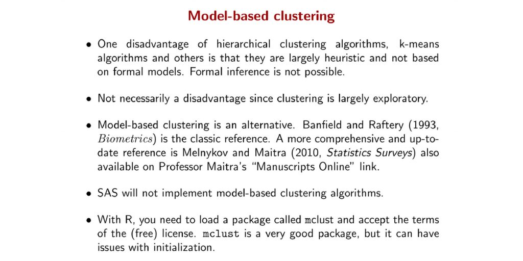 distribution model based clustering